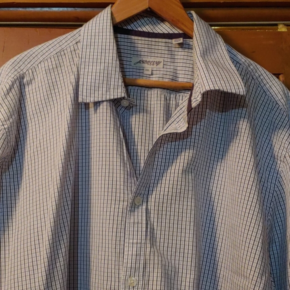 Blue and silver check button down shirt - Picture 3 of 4